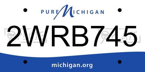2WRB745 Michigan License Plate