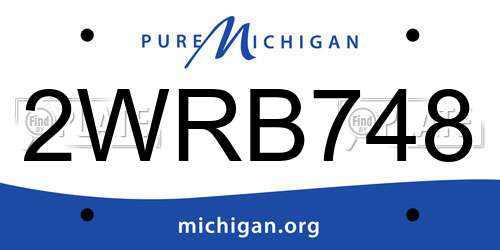 2WRB748 Michigan License Plate