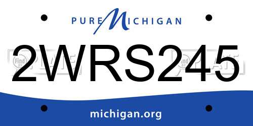 2WRS245 Michigan License Plate