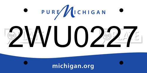 2WU0227 Michigan License Plate