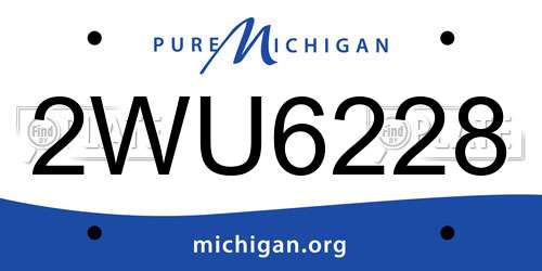 2WU6228 Michigan License Plate