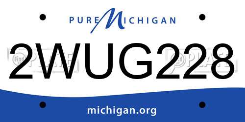 2WUG228 Michigan License Plate