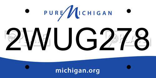 2WUG278 Michigan License Plate