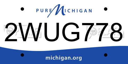2WUG778 Michigan License Plate