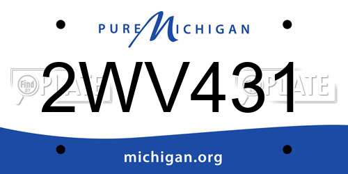 2WV431 Michigan License Plate