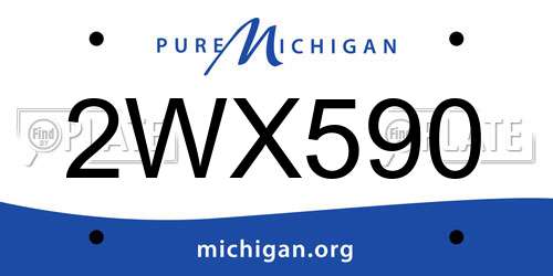 2WX590 Michigan License Plate