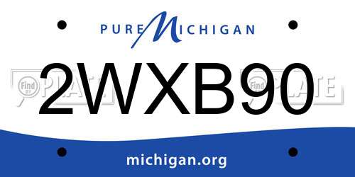2WXB90 Michigan License Plate