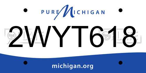 2WYT618 Michigan License Plate