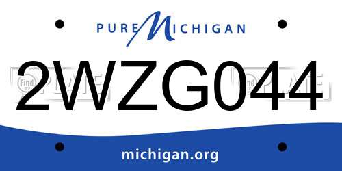2WZG044 Michigan License Plate