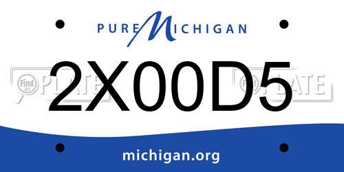 2X00D5 Michigan License Plate
