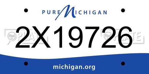 2X19726 Michigan License Plate