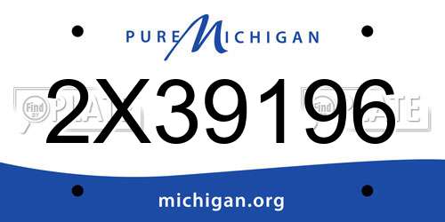 2X39196 Michigan License Plate