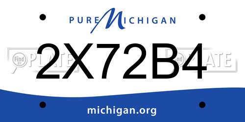 2X72B4 Michigan License Plate