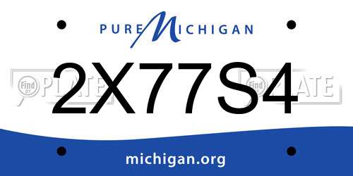 2X77S4 Michigan License Plate