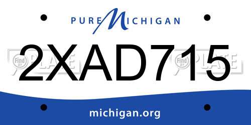 2XAD715 Michigan License Plate