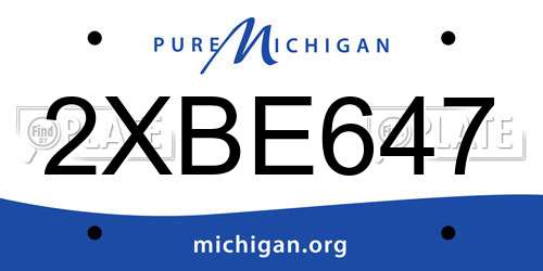 2XBE647 Michigan License Plate