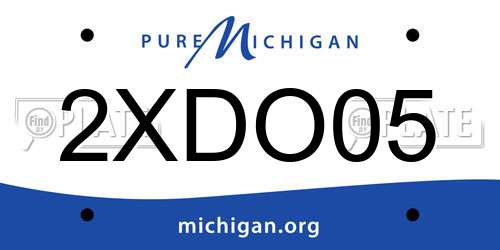 2XDO05 Michigan License Plate