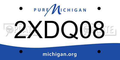 2XDQ08 Michigan License Plate