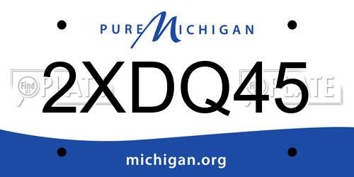 2XDQ45 Michigan License Plate