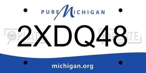 2XDQ48 Michigan License Plate