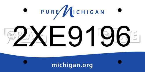 2XE9196 Michigan License Plate