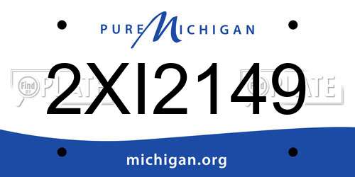 2XI2149 Michigan License Plate