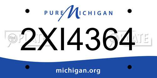2XI4364 Michigan License Plate