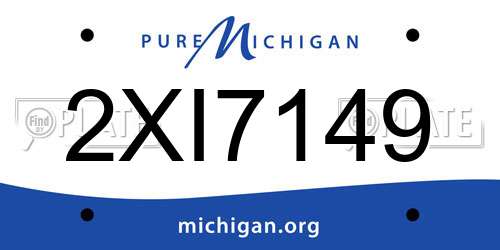 2XI7149 Michigan License Plate