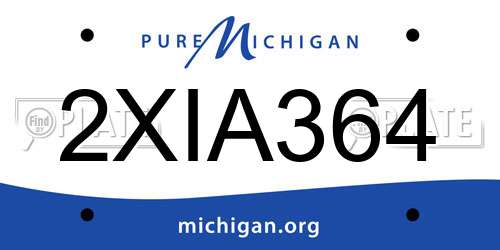 2XIA364 Michigan License Plate