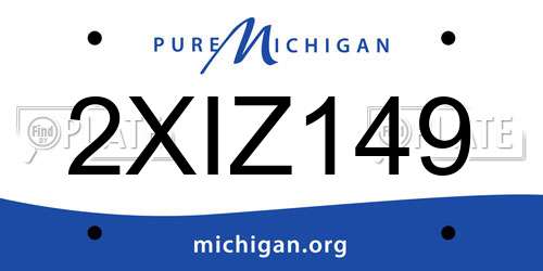 2XIZ149 Michigan License Plate