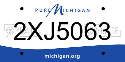 2XJ5063 Michigan License Plate
