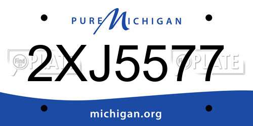 2XJ5577 Michigan License Plate
