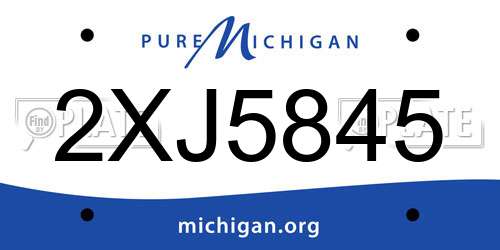 2XJ5845 Michigan License Plate