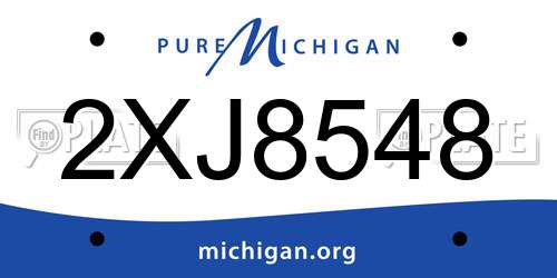 2XJ8548 Michigan License Plate