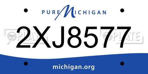 2XJ8577 Michigan License Plate