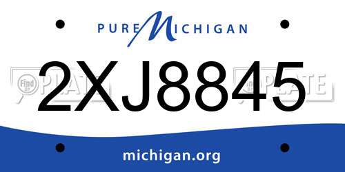 2XJ8845 Michigan License Plate