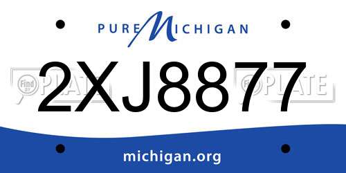 2XJ8877 Michigan License Plate