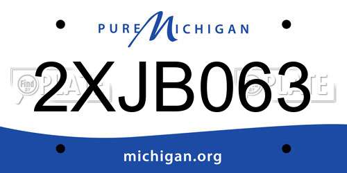 2XJB063 Michigan License Plate