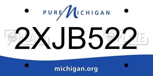 2XJB522 Michigan License Plate