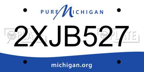 2XJB527 Michigan License Plate