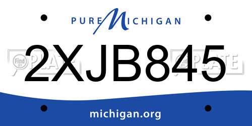 2XJB845 Michigan License Plate