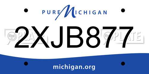2XJB877 Michigan License Plate
