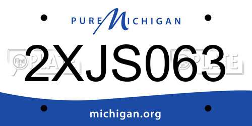2XJS063 Michigan License Plate