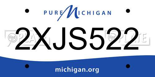 2XJS522 Michigan License Plate