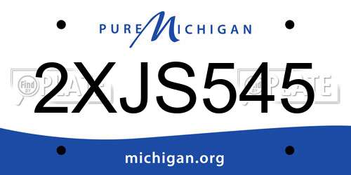 2XJS545 Michigan License Plate