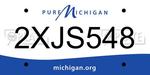 2XJS548 Michigan License Plate