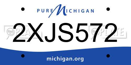 2XJS572 Michigan License Plate