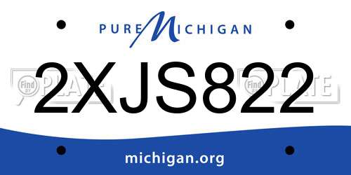 2XJS822 Michigan License Plate
