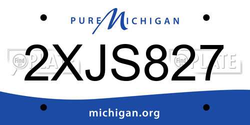 2XJS827 Michigan License Plate