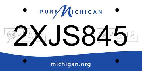 2XJS845 Michigan License Plate
